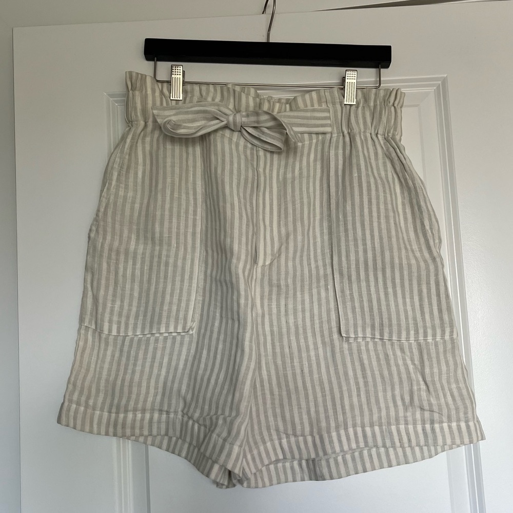 Laude the Label High-Waisted Paperbag Linen Shorts